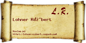 Lohner Róbert névjegykártya